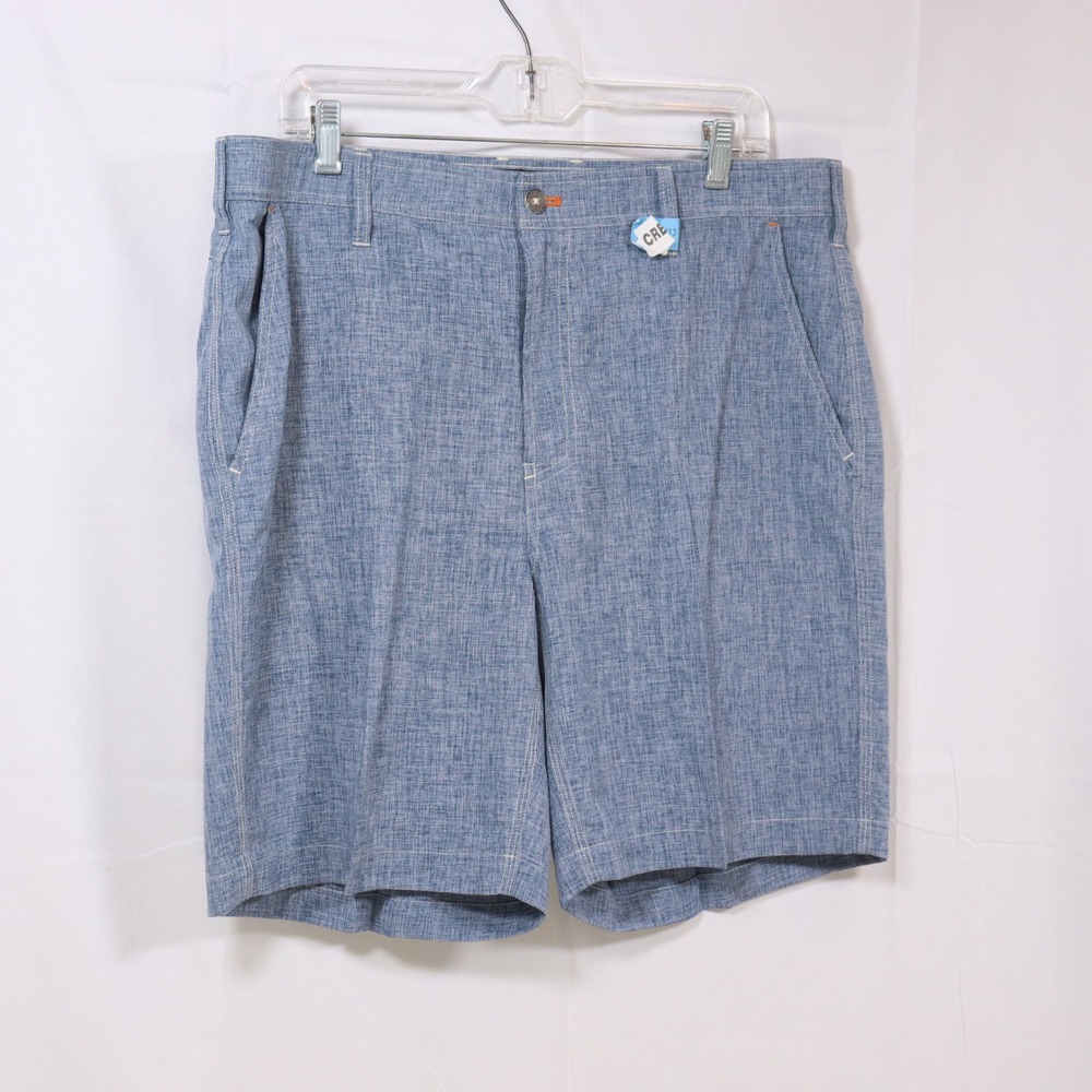 Orvis Shorts‎ 38 Blue Mens Flat Front Chambray Casual